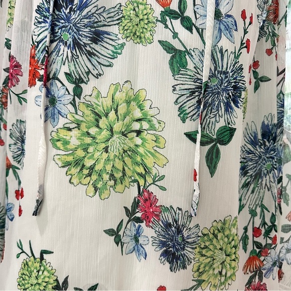 LOFT Floral Sheer Blouse Size S - Picture 5 of 11